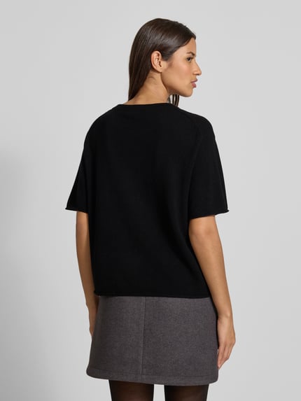 0039 Italy Strickshirt aus Kaschmir-Mix Modell 'Ines' Black 5
