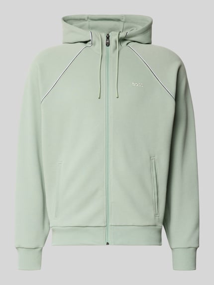 BOSS Green Regular Fit Sweatjacke aus Baumwoll-Mix Hellgruen 2
