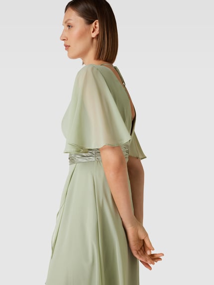 Jake*s Cocktail Abendkleid mit Satinpasse Lind Melange 3