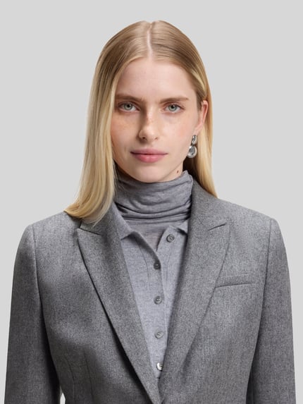 BOSS Regular Fit Kurzblazer aus Wolle mit Label-Detail Hellgrau 3