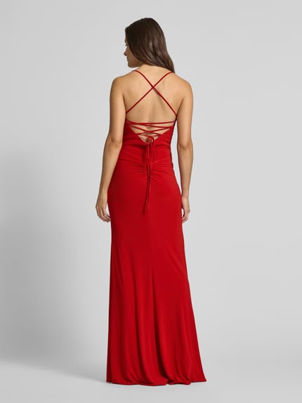 LUXUAR FASHION Abendkleid mit seitlicher Raffung Rot 5
