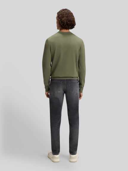BOSS Orange Sweter z dzianiny o kroju regular fit z mieszanki bawełny i kaszmiru Khaki 5