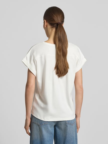 monari T-shirt met gefixeerde mouwomslag Ecru - 5