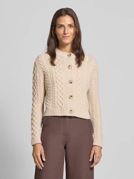 Weekend Max Mara Kurtka o kroju regular fit z dzianiny z czystej wełny model ‘ABITO’ Beżowy 4
