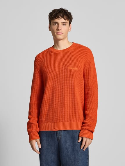 Tommy Jeans Regular Fit Strickpullover aus reiner Baumwolle Orange 4