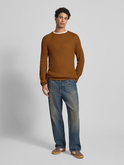 JACK & JONES Gebreide pullover met ronde hals, model 'PANNEL' Beige - 1