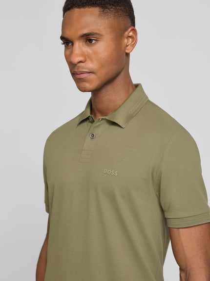 BOSS Green Slim Fit Poloshirt aus reiner Baumwolle Modell 'PAUL' Oliv 3