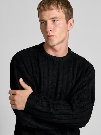 JACK & JONES Gebreide pullover met wol Model 'BRADLEY' BLACK - 3