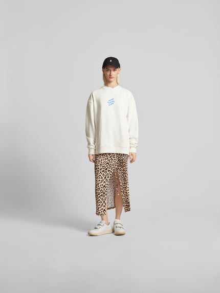 OH APRIL Bluza o kroju oversized z nadrukiem z logo Złamany biały 1