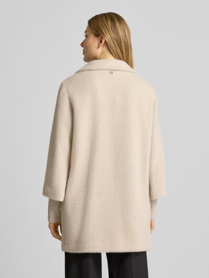 s.Oliver BLACK LABEL Regular Fit Teddy-Mantel mit Stehkragen Sand 5