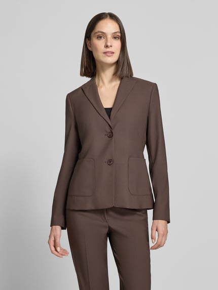 Betty Barclay Regular Fit Kurzblazer mit aufgesetzten Taschen Dunkelbraun 4