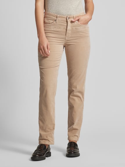 CAMBIO Regular Fit Hose mit Paspeltaschen Modell 'PEARLIE' Sand 4