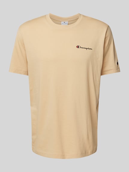 Champion T-shirt z nadrukiem z logo Beżowy 2