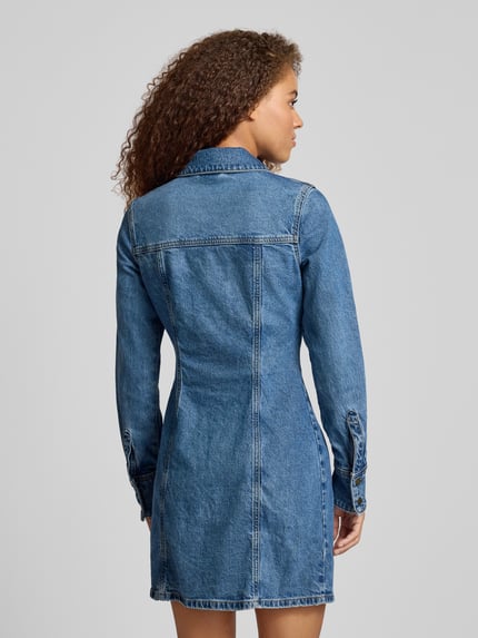 GUESS Jeans Sukienka jeansowa z listwą guzikową Jasnoniebieski 5