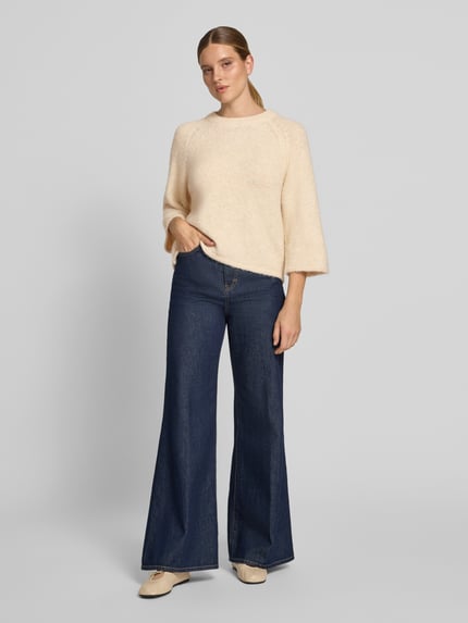 FREE/QUENT Gebreide pullover met raglanmouwen Offwhite gemêleerd - 1