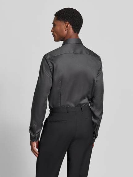 Jake*s Slim Fit Businesshemd in Premiumqualität mit extra langem Arm Anthrazit 5