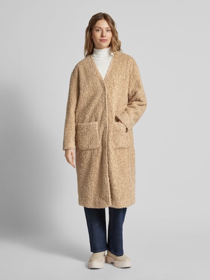 Milano Italy Mantel aus Teddyfell mit Eingrifftaschen Camel 4