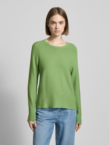 Marc O'Polo DENIM Gebreide pullover met geribde ronde hals Lichtgroen - 4