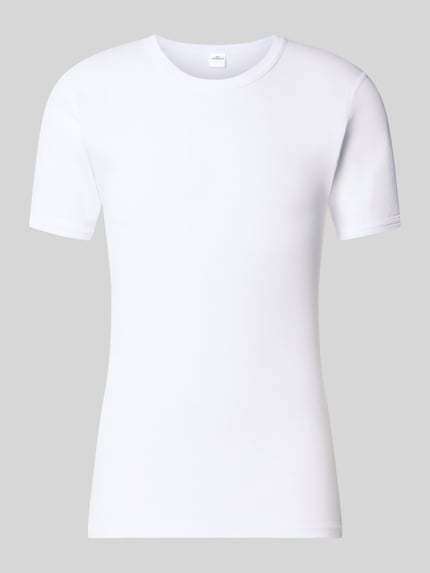 Produktfoto, T-Shirt aus Baumwolle mit Rundhalsausschnitt von GÖTZBURG 1889, krój slim fit, biała bawełna, Męski t-shirt, okrągły dekolt