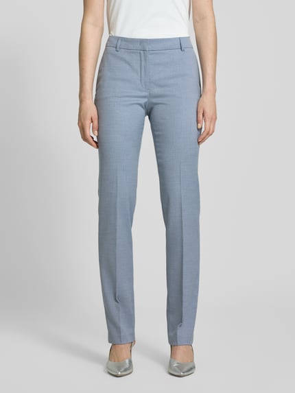 Christian Berg Woman Selection Stoffen slim fit broek met structuurpatroon Lichtblauw - 4