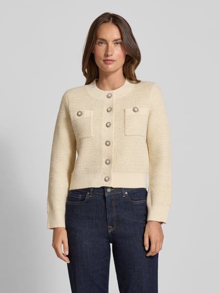 SUNCOO PARIS Regular Fit Strickjacke mit Woll-Anteil Modell 'GABOR' Offwhite 4