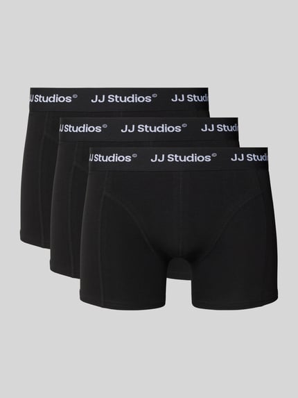 JACK & JONES Boxershort met logostitching in een set van 3 stuks, model 'Soho' Zwart - 1