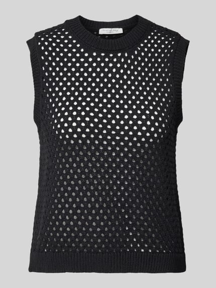 Christian Berg Woman Stricktop mit Lochmuster Black 2