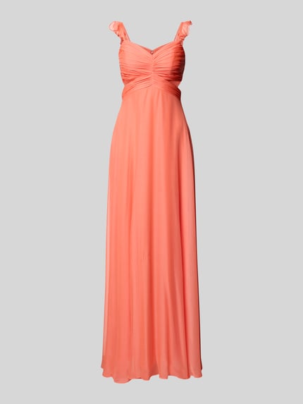 Jake*s Cocktail Abendkleid mit Rüschen und Cut Outs Orange 2