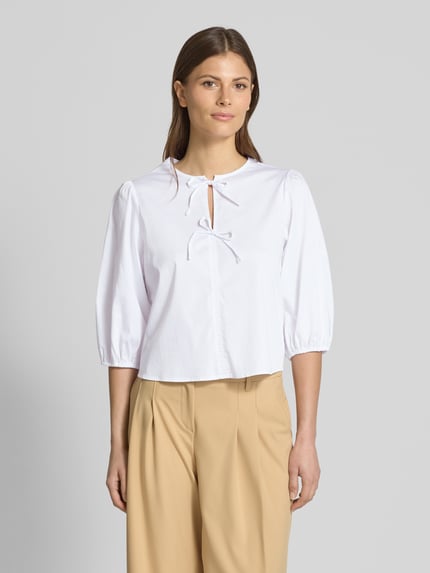 zero Regular fit blouse met druppelvormige hals Wit - 4