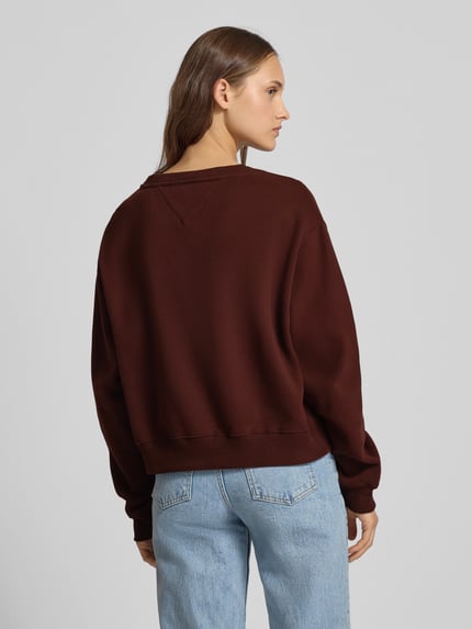 Tommy Jeans Relaxed fit sweatshirt van katoenmix Donkerbruin - 5