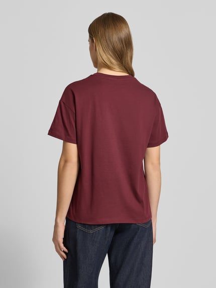 Marc O'Polo DENIM Regular Fit T-Shirt aus reiner Baumwolle Bordeaux 5
