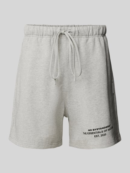 NO BYSTANDERS® Regular Fit Sweatshorts mit Label-Print Hellgrau Melange 2