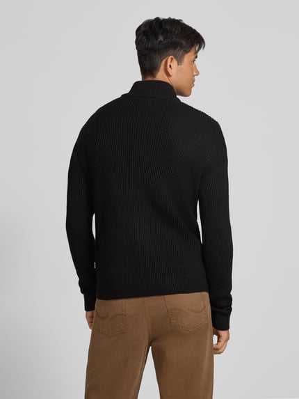 JACK & JONES Strickpullover mit Troyer-Kragen Modell 'PANNEL' Black 5