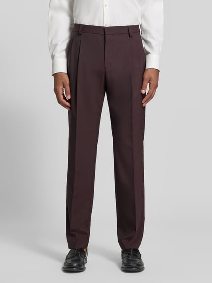 HUGO Extra Slim Fit Anzughose aus Schurwoll-Mix Modell 'Hesten' Bordeaux 4