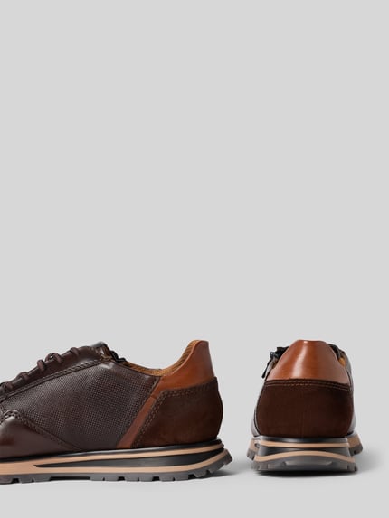 Produktfoto, Sneaker aus Leder mit Schnürung Modell 'Philip' von bugatti, Heren sneakers van echt leer, afgeronde punt, vetersluiting, hakhoogte 3 cm, schachthoogte 9 cm, schachtbreedte 10 cm