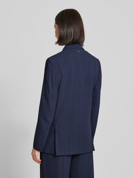 BOSS Relaxed Fit Longblazer mit Nadelstreifen Marine 5
