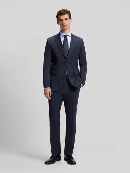 BOSS Slim Fit Anzug aus reiner Schurwolle Modell 'H-HUGE-2PCS-263' Marine 1