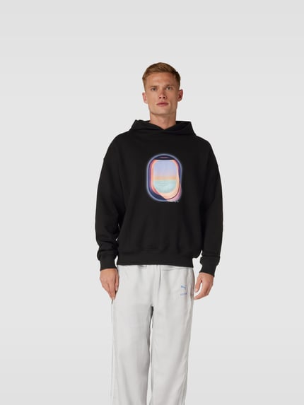 Blue Sky Inn Bluza z kapturem o kroju oversized z nadrukiem z motywem Czarny 4
