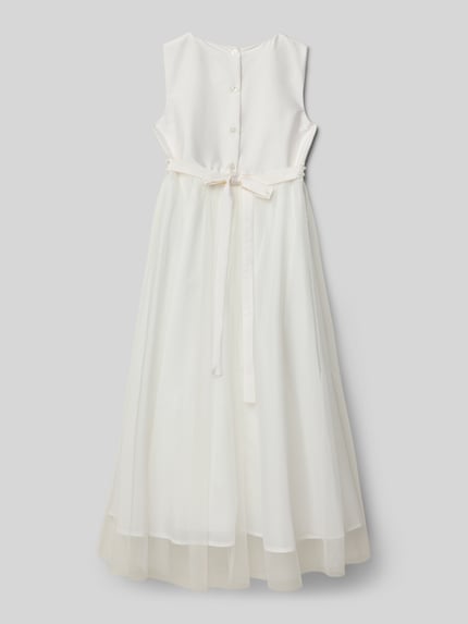 Une Hautre Couture Kleid mit Zierbesatz Offwhite 3