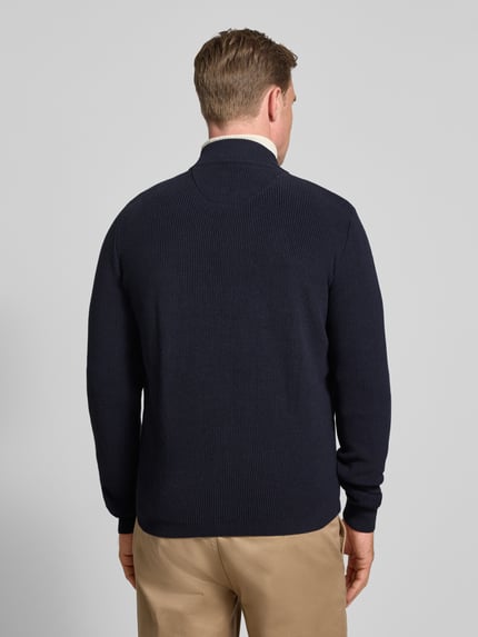Fynch-Hatton Gebreid jack met ritssluiting Marineblauw - 5