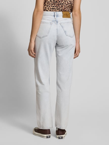 Calvin Klein Jeans High Waist Straight Leg Jeans aus reiner Baumwolle Hellblau 5