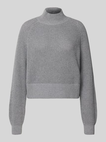 NOISY MAY® Turtleneck-Pullov aus Baumwoll-Mix Modell 'DARA' Mittelgrau 2