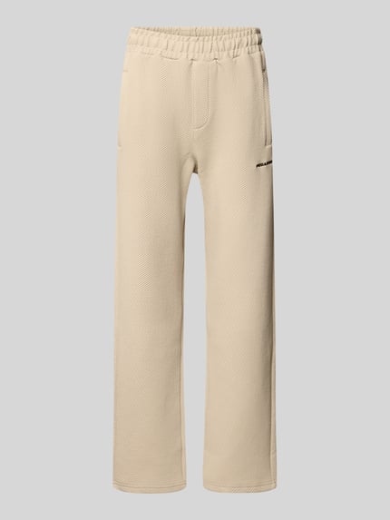 Sweatpants met logostitching en elastische band Shop The Look MANNEQUINE