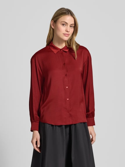 MSCH Copenhagen Regular Fit Hemdbluse mit Viskose-Anteil Modell 'Sandelina' Dunkelrot 4