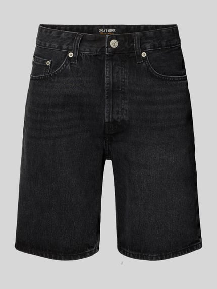 ONLY & SONS Straight Leg Jeansshorts aus reiner Baumwolle Modell 'EDGE' Black 2