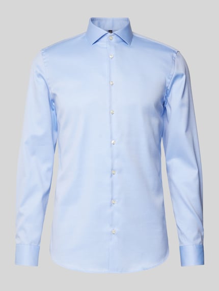 Jake*s Slim fit zakelijk overhemd van twill Lichtblauw - 2