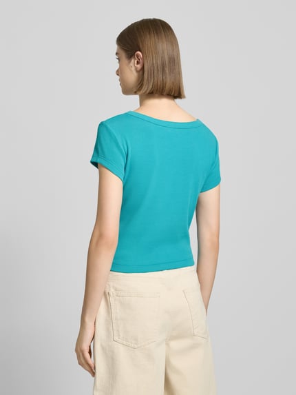 Calvin Klein Jeans T-Shirt mit Label-Badge Tuerkis 5