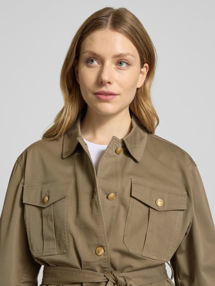 Tommy Hilfiger Regular Fit Hemdjacke mit goldfarbenen Knöpfen Taupe 3