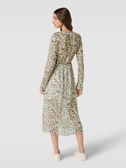 Patrizia Pepe Kleid mit Allover-Muster Hellgelb 5