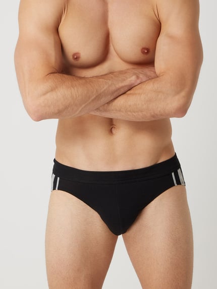 SCHIESSER slip met stretch in set van 3 Zwart - 2